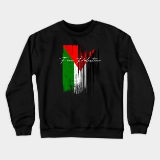 Free Palestine Abstract Flag Crewneck Sweatshirt